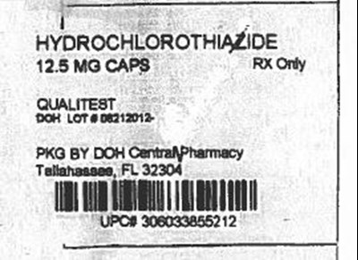 This Is The Label For Hydrochlorothiazide Capsules Usp 12.5 mg. (Hydrochlorothiazide 12.5mg Qualitest)